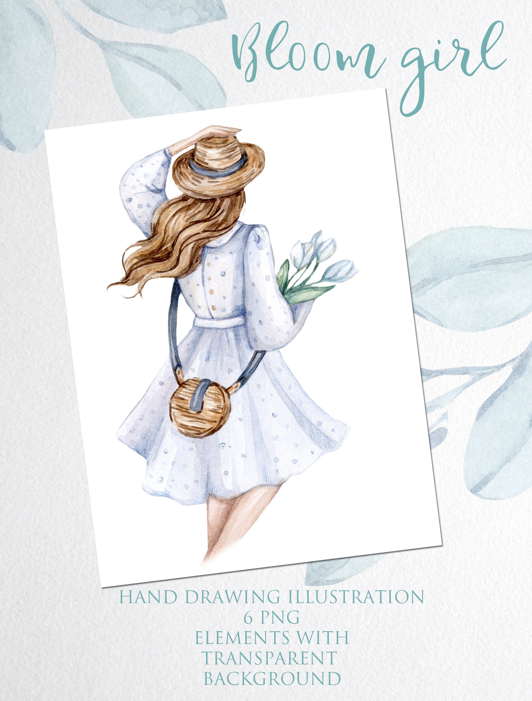 Flower Girl clipartWatercolor flowers clipart Summer and Etsy