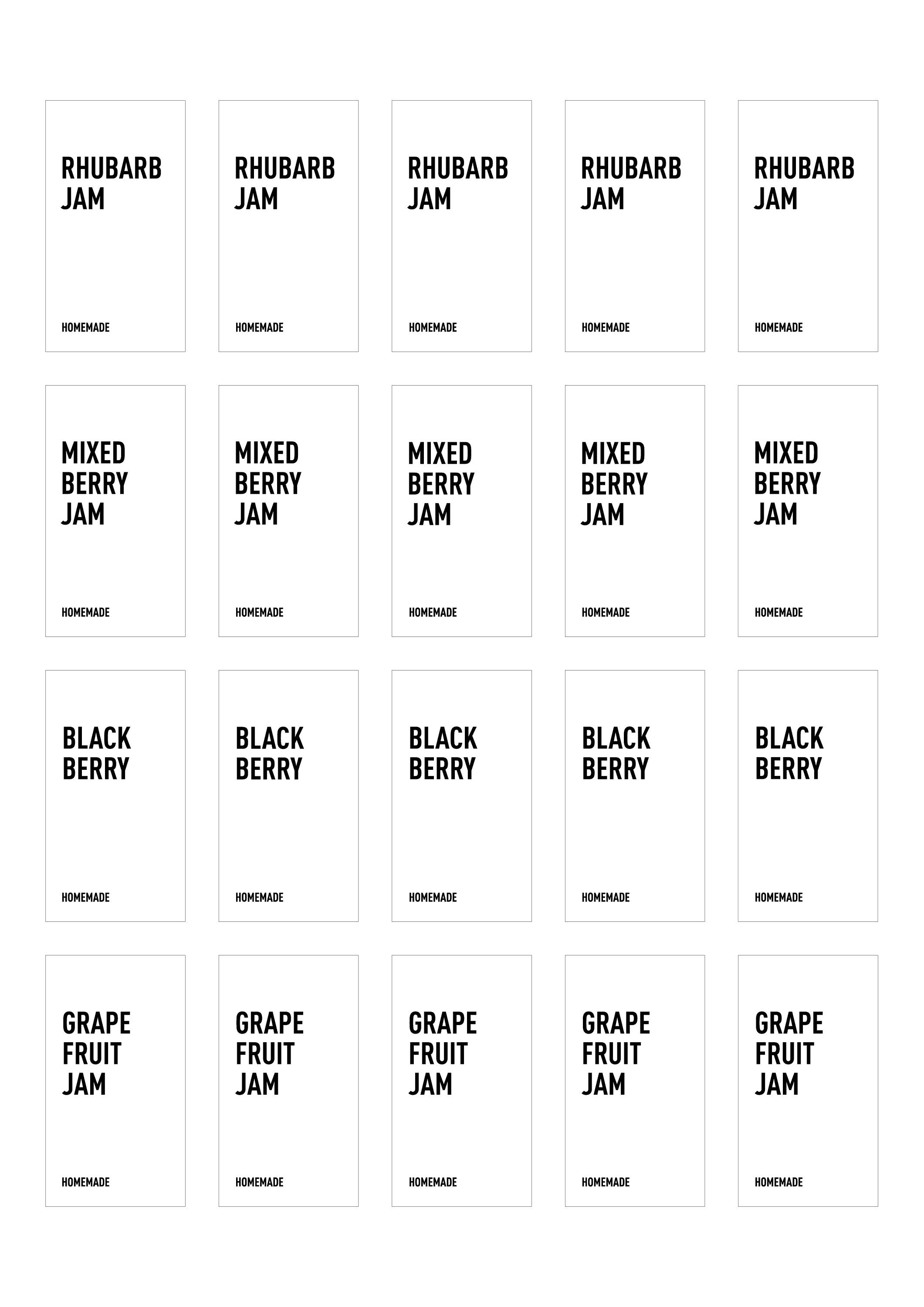 Jam Labels Instant Download 2.25 X 1.25 Etsy