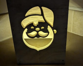 Modern Santa Claus Christmas lantern, white