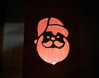 Modern Santa Christmas lantern, red