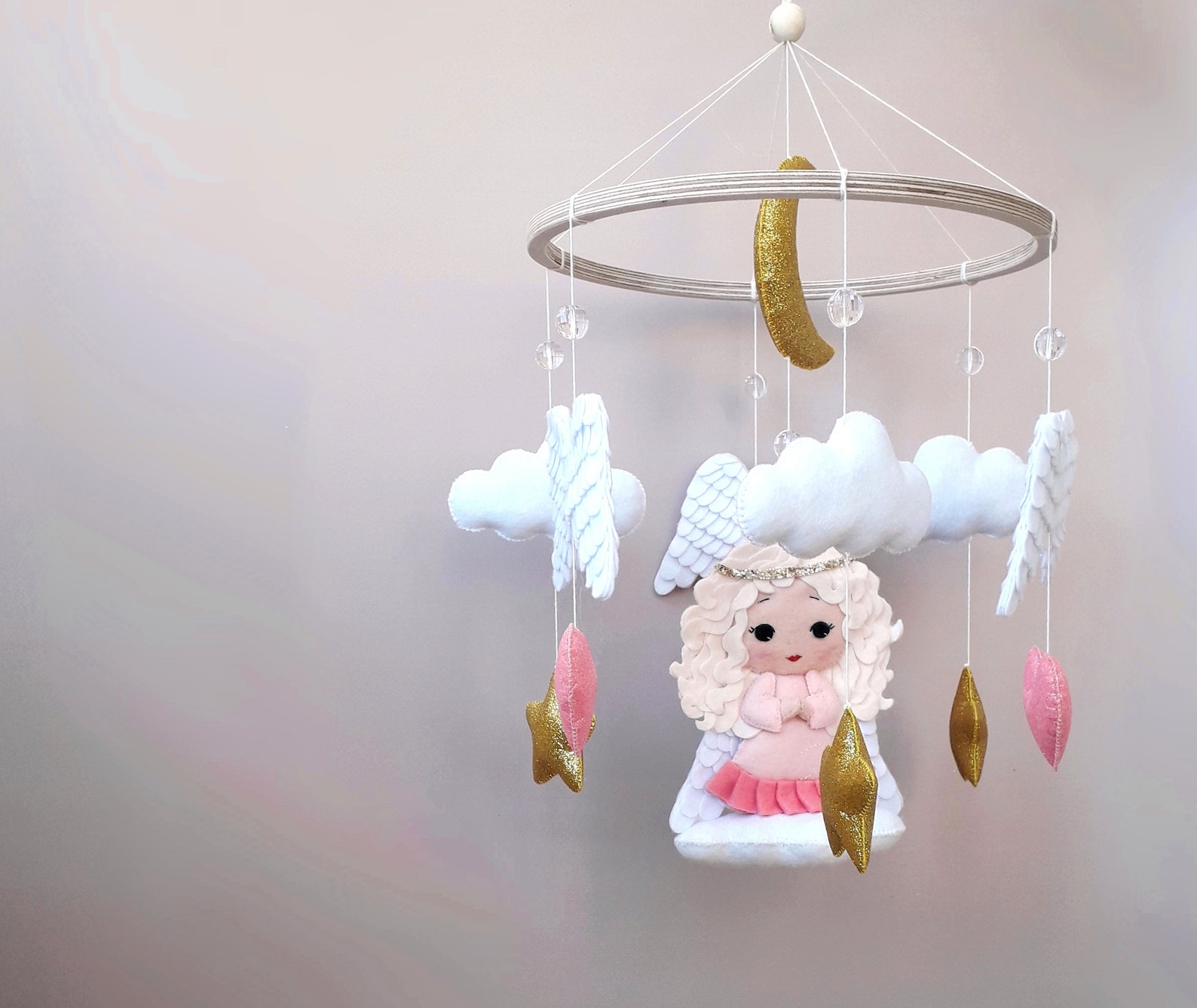 Angel Mobile Baby mobile girl Mobile nursery Crib mobile Etsy