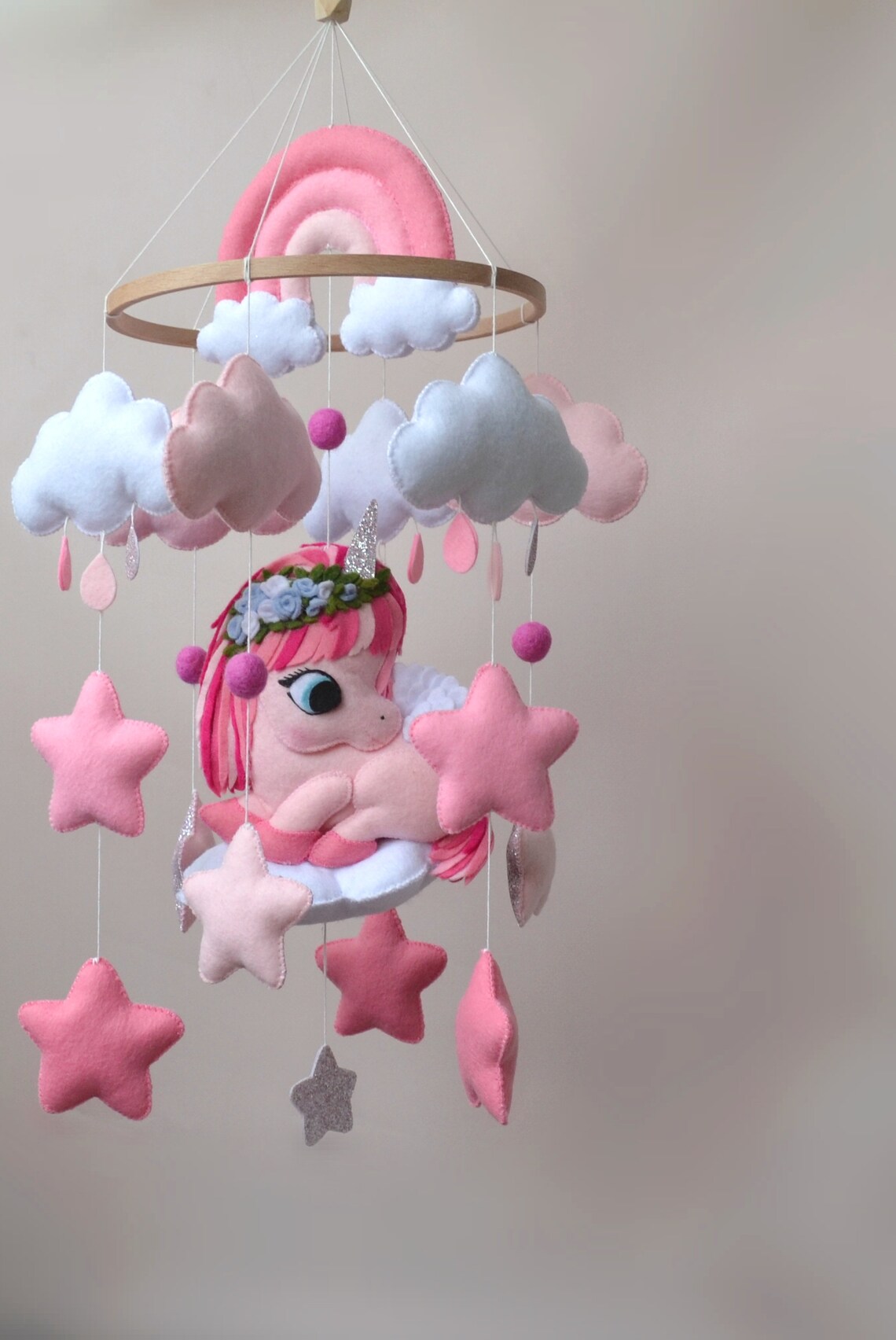 Baby mobile girl Mobile nursery Crib mobile Decor baby girl Etsy