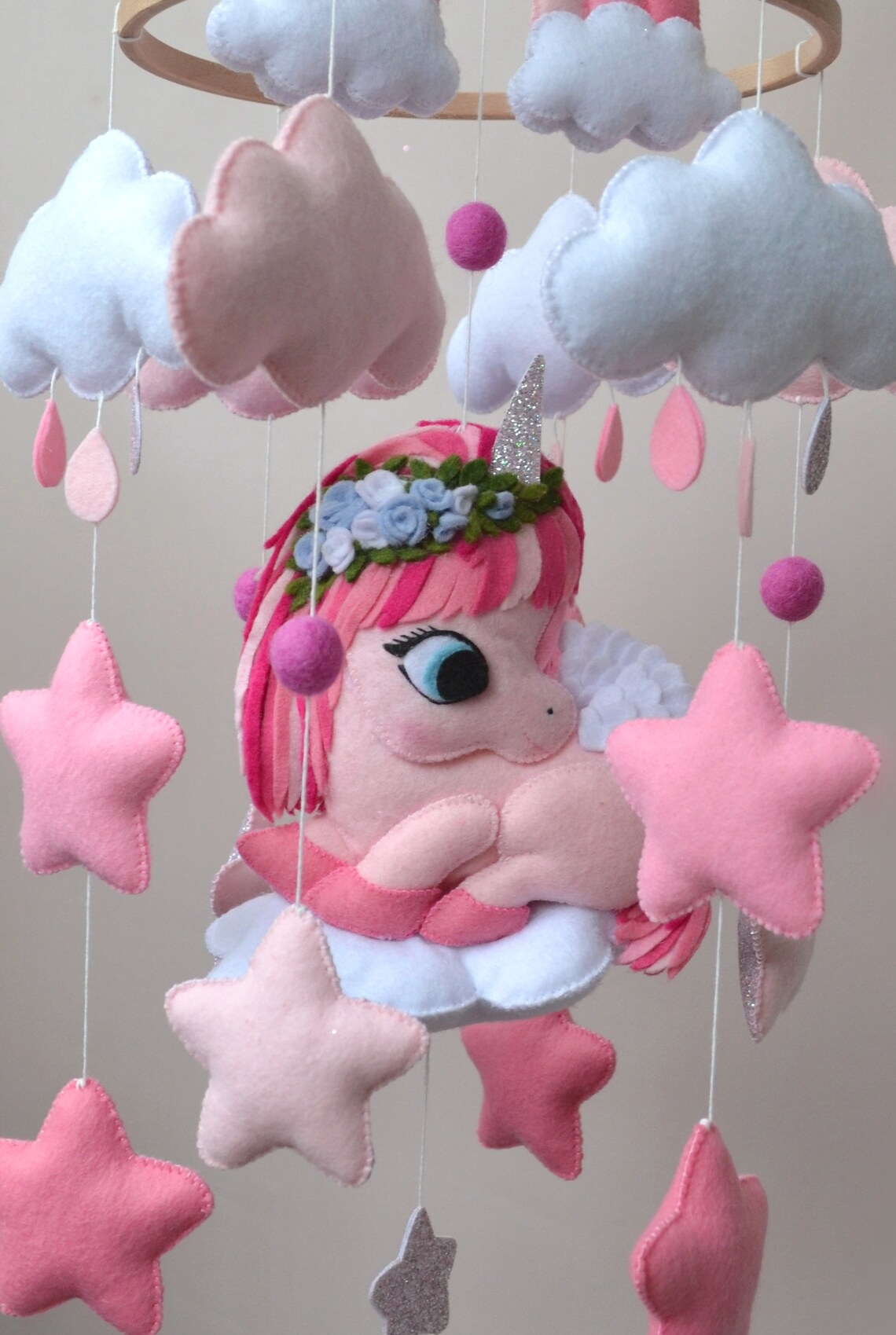 Baby mobile girl Mobile nursery Crib mobile Decor baby girl Etsy