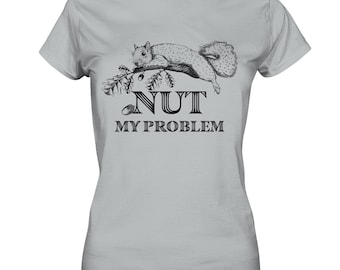 Women's T-shirt, squirrel, animal print, forest life, nature shirt, gift idea, printed, graphic shirt, funny shirt, short sleeve, hiking