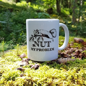 Cup, coffee cup, tea cup, good morning cup, good mood cup, printed cup, mug, nature, graphic, forest, squirrel, ceramic mug