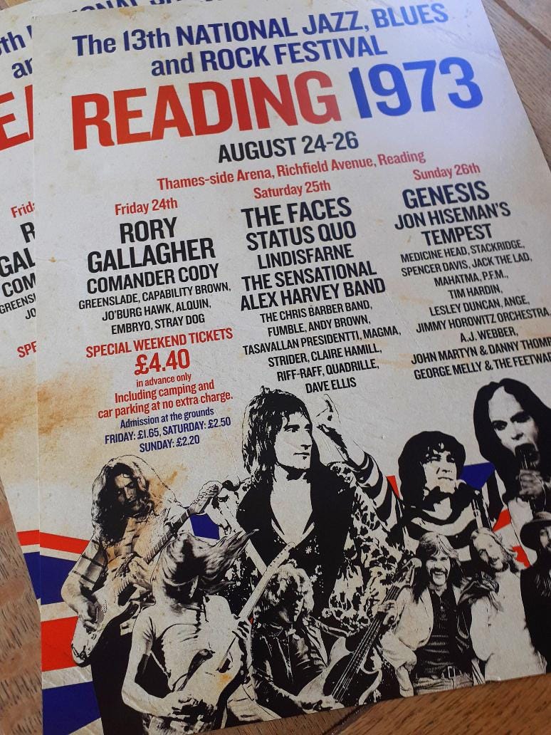 READING FESTIVAL 1973 REIMAGINED A3 Size Poster. Classic Rock. - Etsy