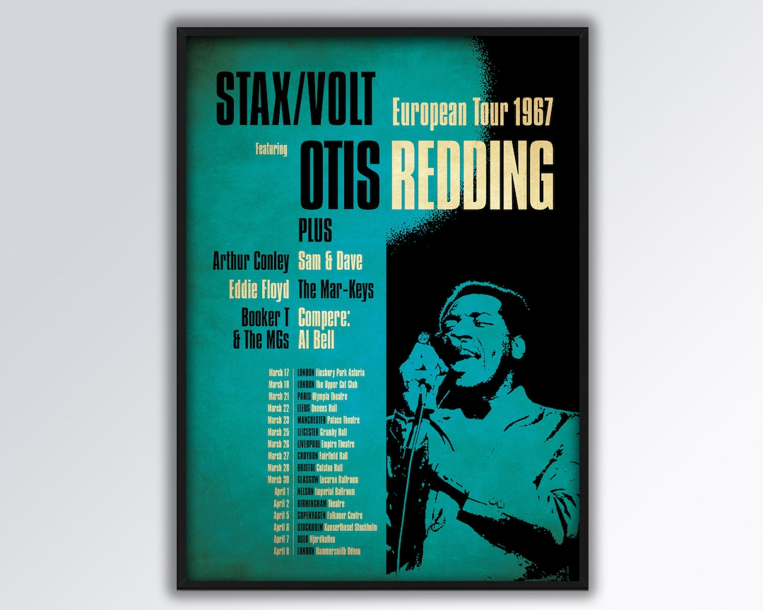 OTIS REDDING Reimagined Stax/volt 1967 European Tour Poster