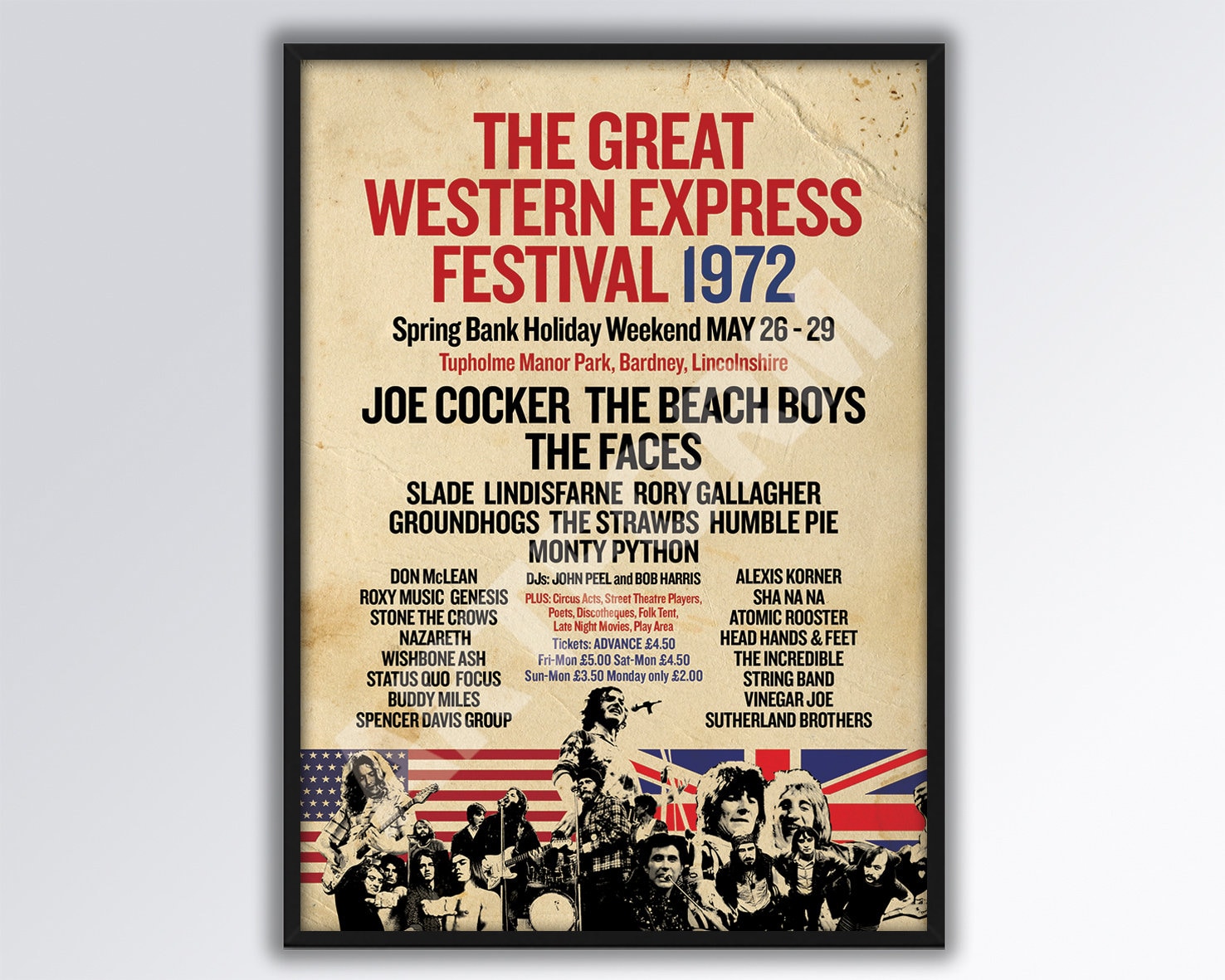 GREAT WESTERN EXPRESS Festival 1972 Reimagined A3 Size Poster