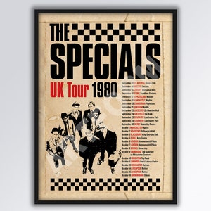 ザ・スペシャルズ 1980年UKツアーポスターA3サイズを再現。ツートン