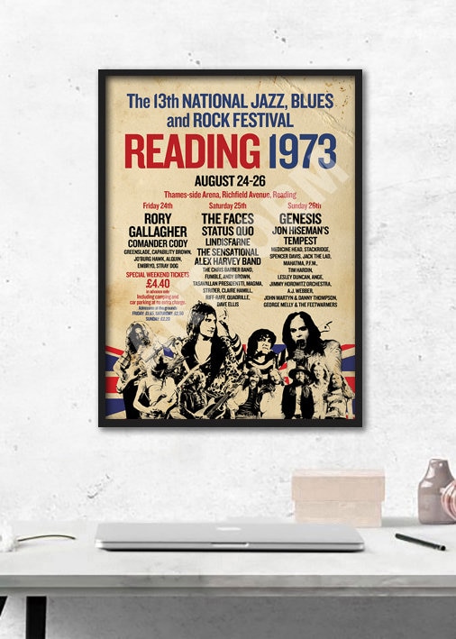 READING FESTIVAL 1973 REIMAGINED A3 Size Poster. Classic Rock. - Etsy