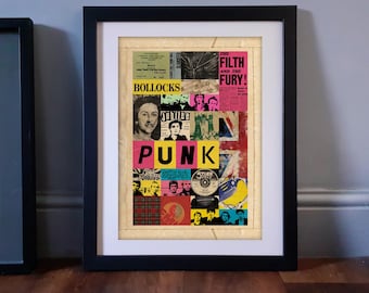 Impression d'art mural PUNK ROCK au format A3.