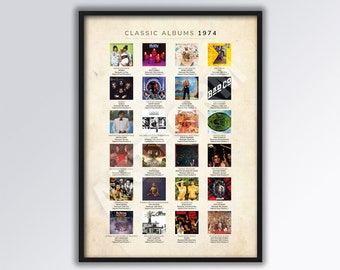 Classic Albums of 1974 A3 size Print