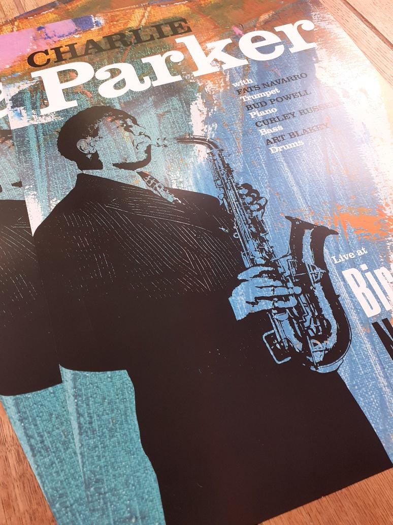 CHARLIE PARKER Live at Birdland Reimagined Jazz Art Print Poster