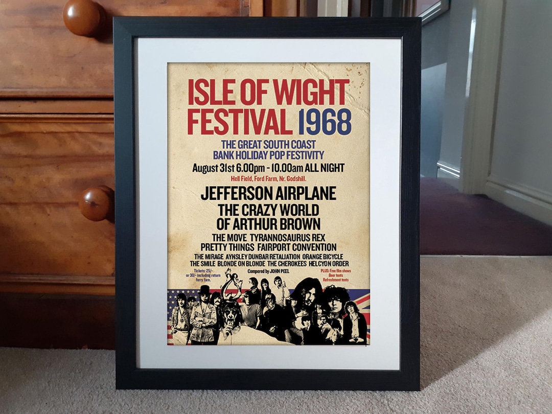 ISLE of WIGHT FESTIVAL 1968 Reimagined A3 Size Poster. Classic