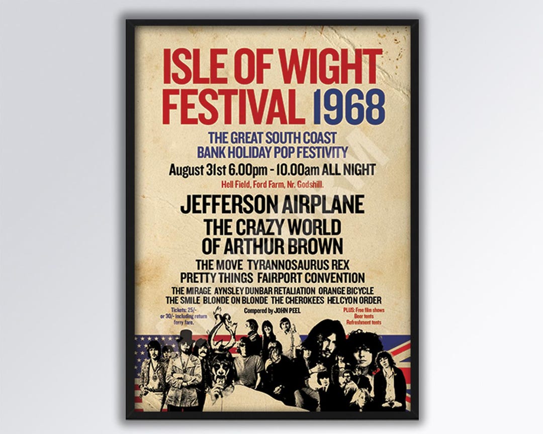 ISLE of WIGHT FESTIVAL 1968 Reimagined A3 Size Poster