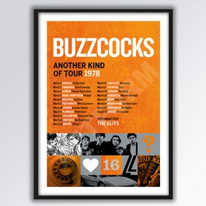 BUZZCOCKS REIMAGINED 1978 Tour Poster A3 size.