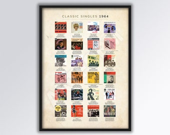 Classic Singles of 1964 A3 size print