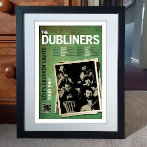 THE DUBLINERS 1967 Tour Poster reimimed A3 Format. Traditionelle irische Musik. Die Pogues. Bild 1