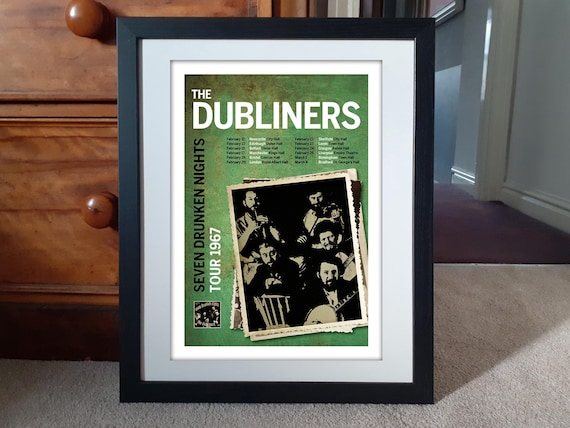 THE DUBLINERS 1967 Tour Poster reimagined A3 size. Irish traditional music. The Pogues.