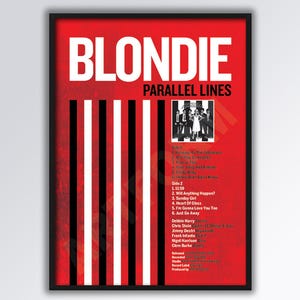 BLONDIE poster met parallelle lijnen, A3-formaat