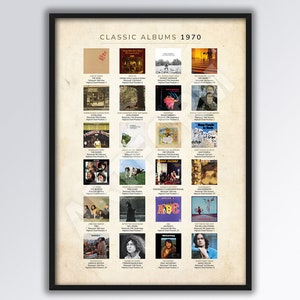 Classic Albums of 1970 A3 size print