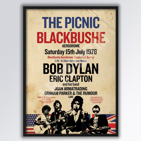 The PICNIC at BLACKBUSHE REIMAGINED A3 size poster.