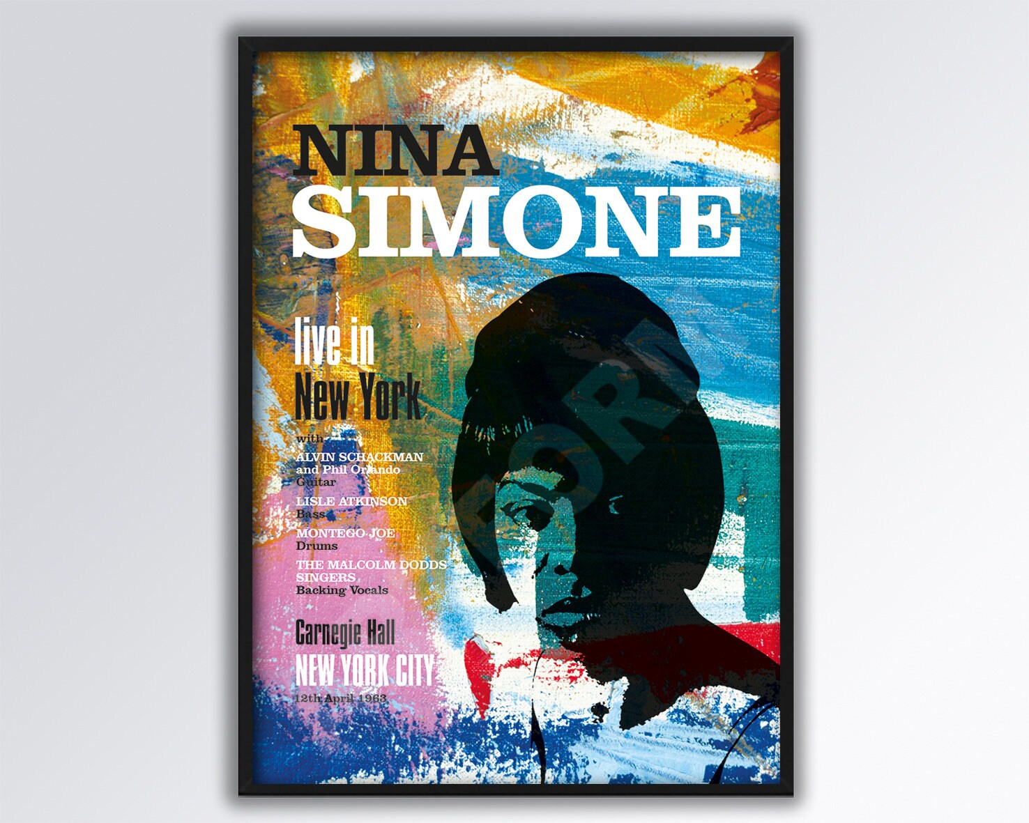 ニーナ・シモンズ アートポスター A1版 NINA SIMONE Live in New York REIMAGINED ポスター A3 サイズ
