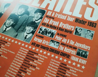THE BEATLES 1963 Tour Poster REIMAGINED A3 Size Wall Art Print