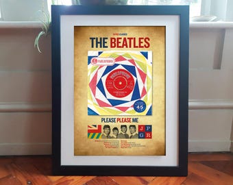 The BEATLES Wall Art. Please Please Me Single A3 Print.john Lennon
