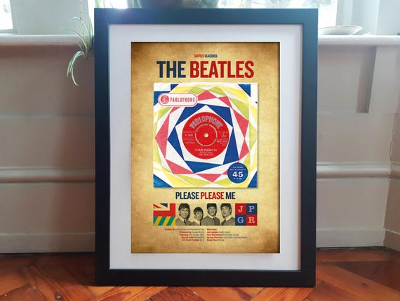 The BEATLES Wall Art. Please Please Me Single A3 Print.john Lennon