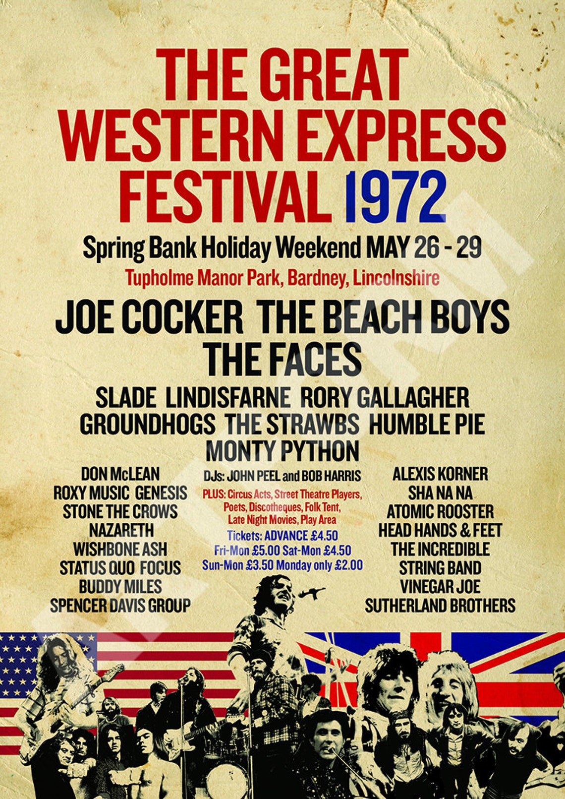 GREAT WESTERN EXPRESS Festival 1972 Reimagined A3 Size Poster. Etsy UK