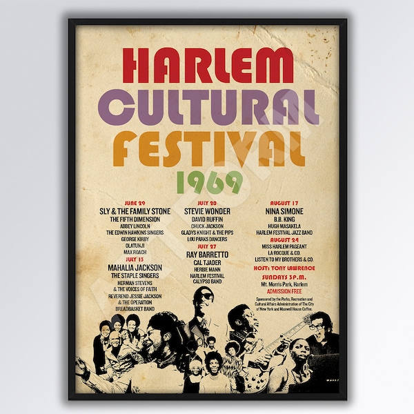 Harlem Cultural Festival 1969 OPNIEUW GEMAAKT poster A3-formaat.