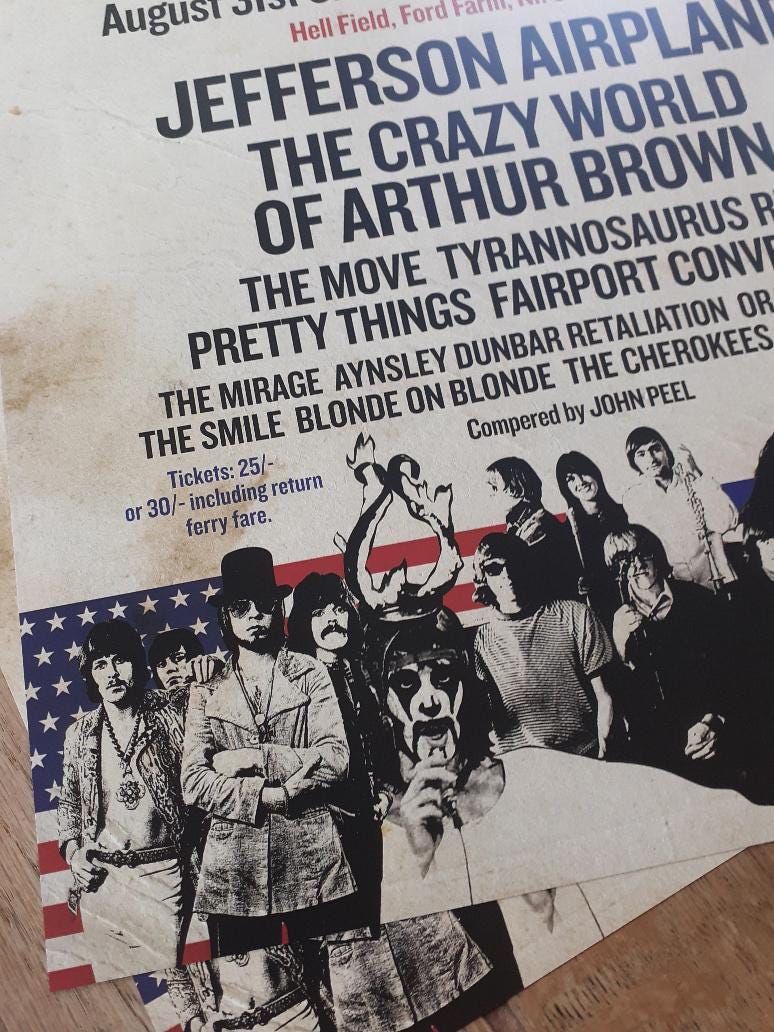 ISLE of WIGHT FESTIVAL 1968 Reimagined A3 Size Poster. Classic