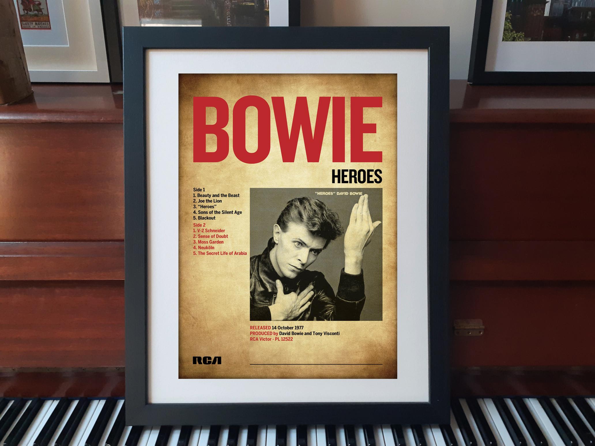 DAVID BOWIE HEROES Album Art Print A3 Size. - Etsy