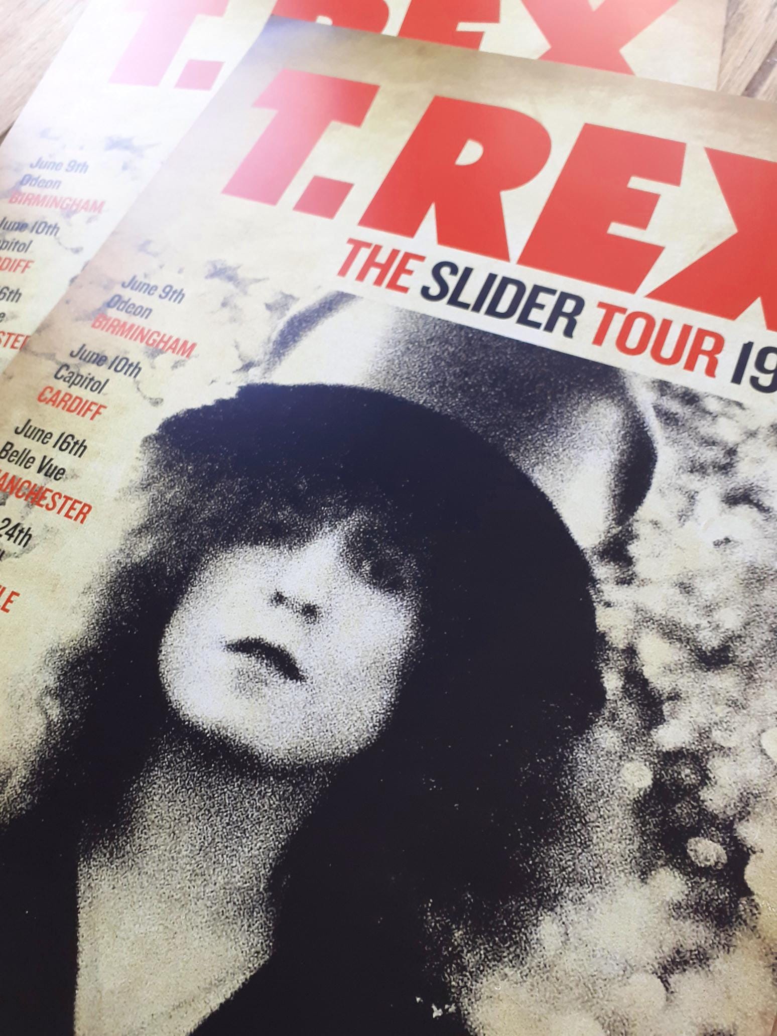 T.Rex マーク・ボラン ウォールアート。スライダー UKツアー 1972