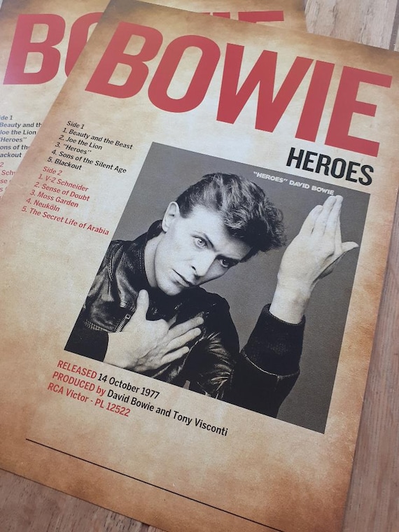 DAVID BOWIE HEROES Album Art Print A3 Size. - Etsy