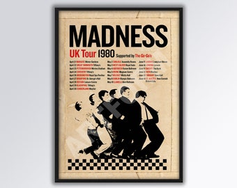 MADNESS Two Tone Reimagined 1980 UK Tour Poster. Dad gift idea.
