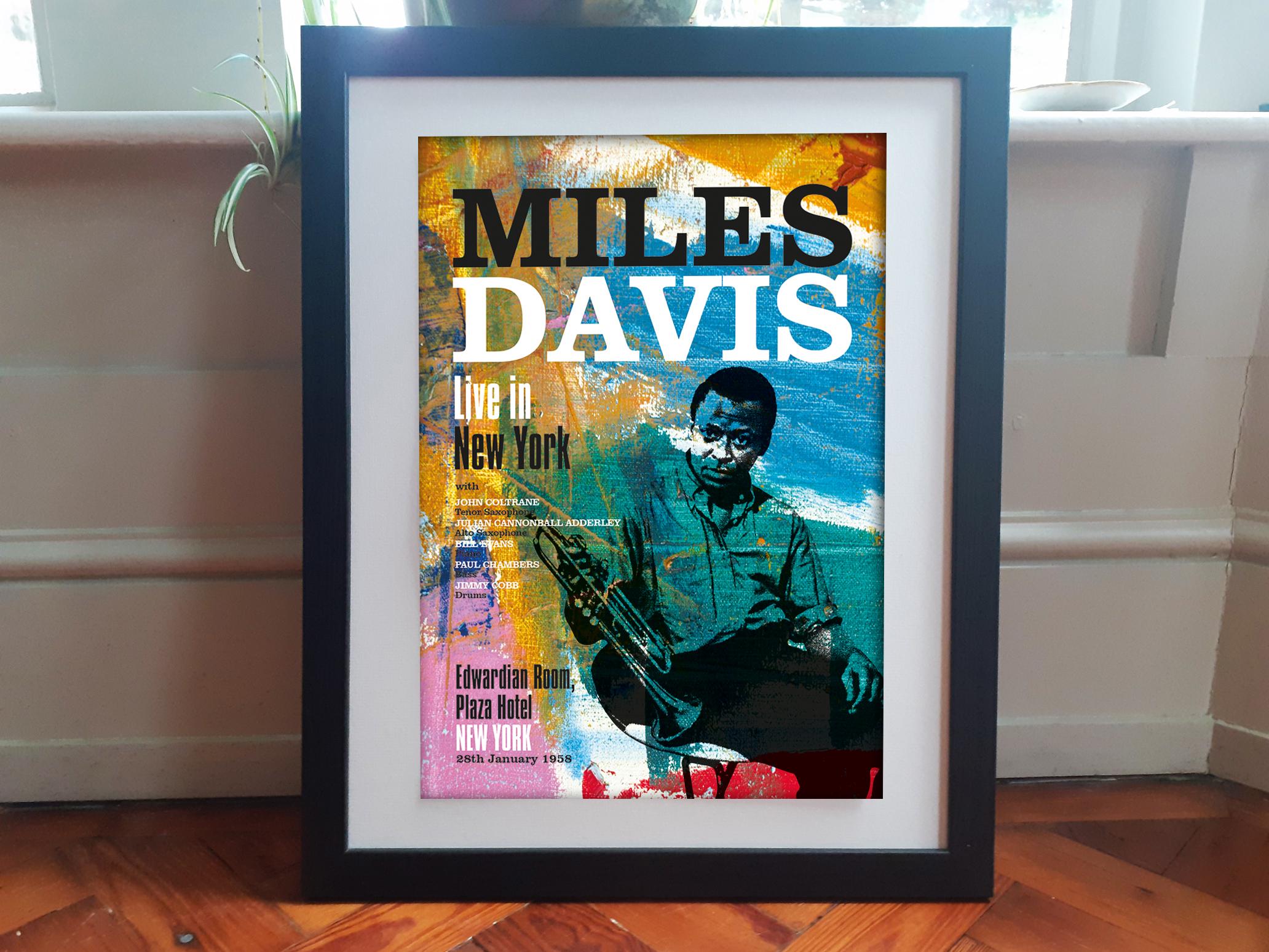 MILES DAVIS Live in New York REIMAGINED Jazz Art Print Poster A3