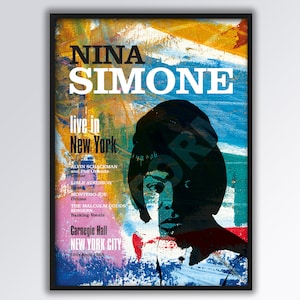 NINA SIMONE Live in New York REIMAGINED Poster A3 size. Jazz poster. Bluenote. New York Jazz. Ella Fitzgerald. 1960s Jazz. 1950s Jazz.