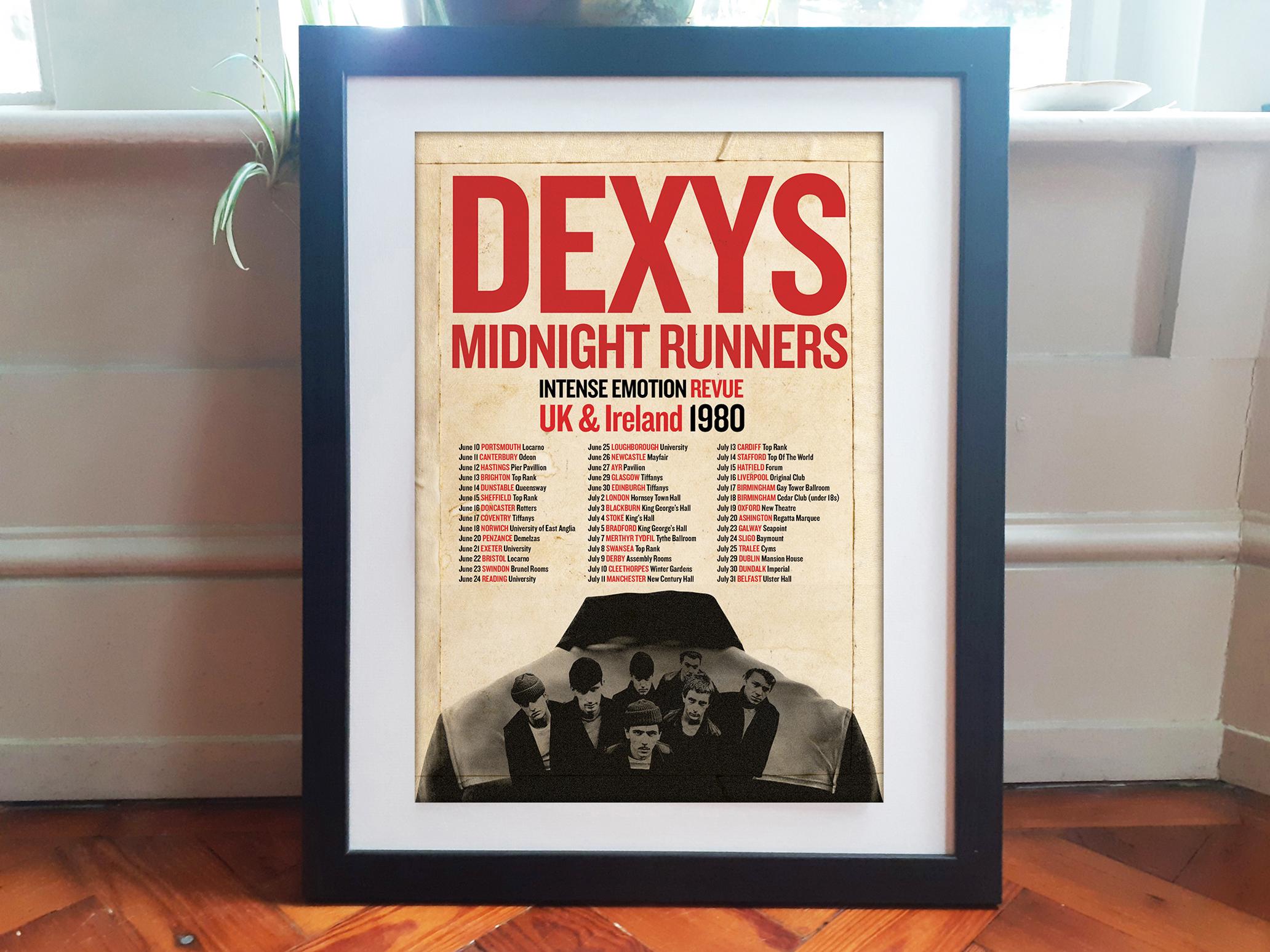 DEXYS MIDNIGHT RUNNERS 1980 Uk Tour Reimagined Poster Wall Art A3