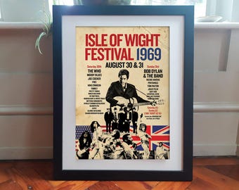 ISLE of WIGHT FESTIVAL 1969 Poster A3 Size. Bob Dylan. - Etsy