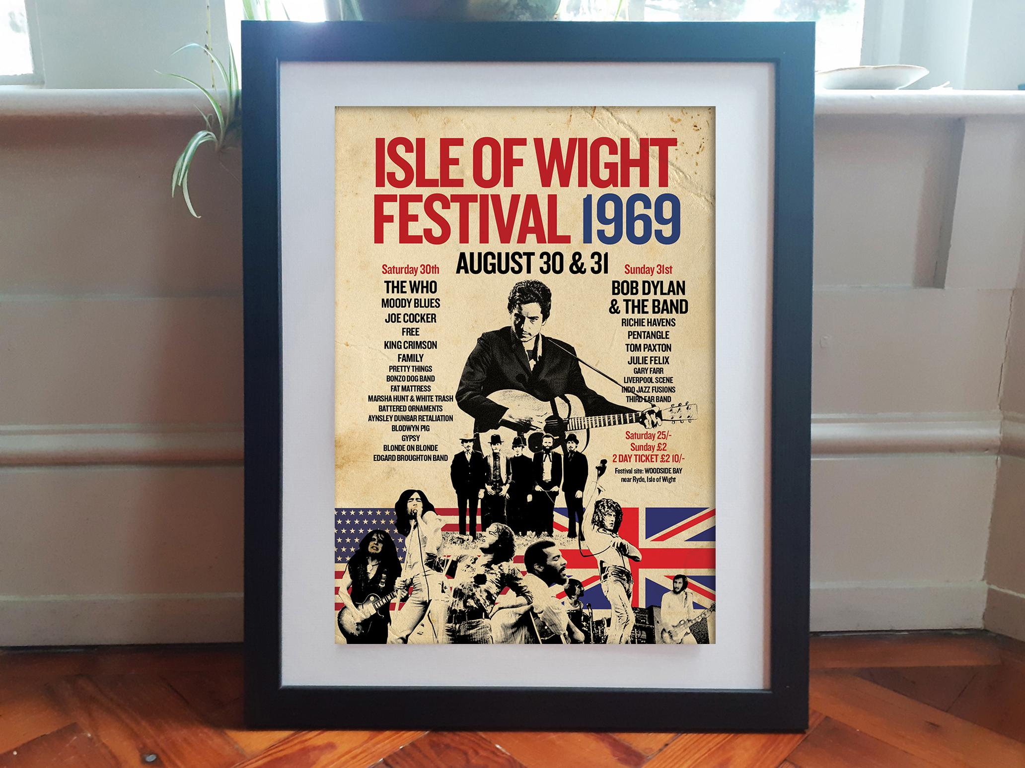 ISLE of WIGHT FESTIVAL 1969 Poster A3 Size. Bob Dylan. - Etsy