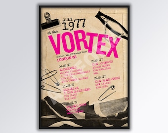 The Vortex London Punk Rock Club 1977 Reimagined A3-Poster