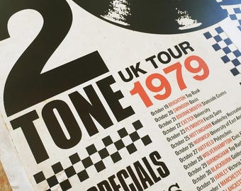 TWO TONE 1979 UKツアーポスター。ザ・スペシャルズ マッドネス。スカ