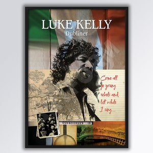 LUKE KELLY Dubliner A3 Print. The Dubliners. The Pogues. Irish music. Folk Music. Shane MacGowan. Ireland.