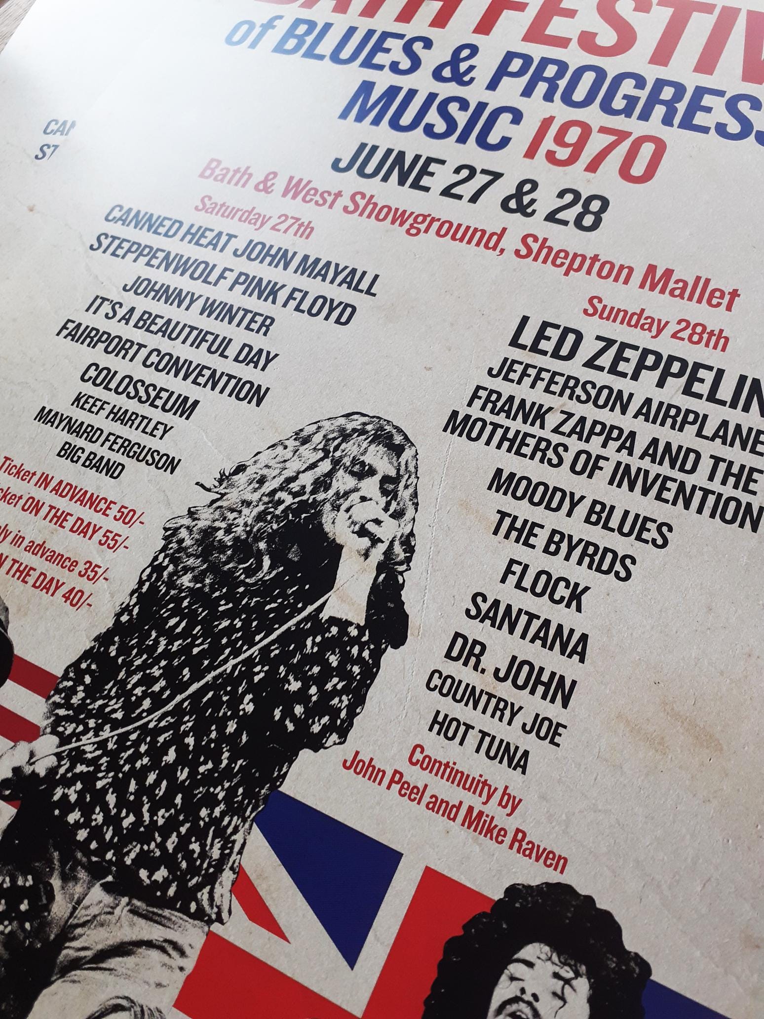 Bath Festival 1970 REIMAGINED A3 Poster. Led Zeppelin. Prog Rock
