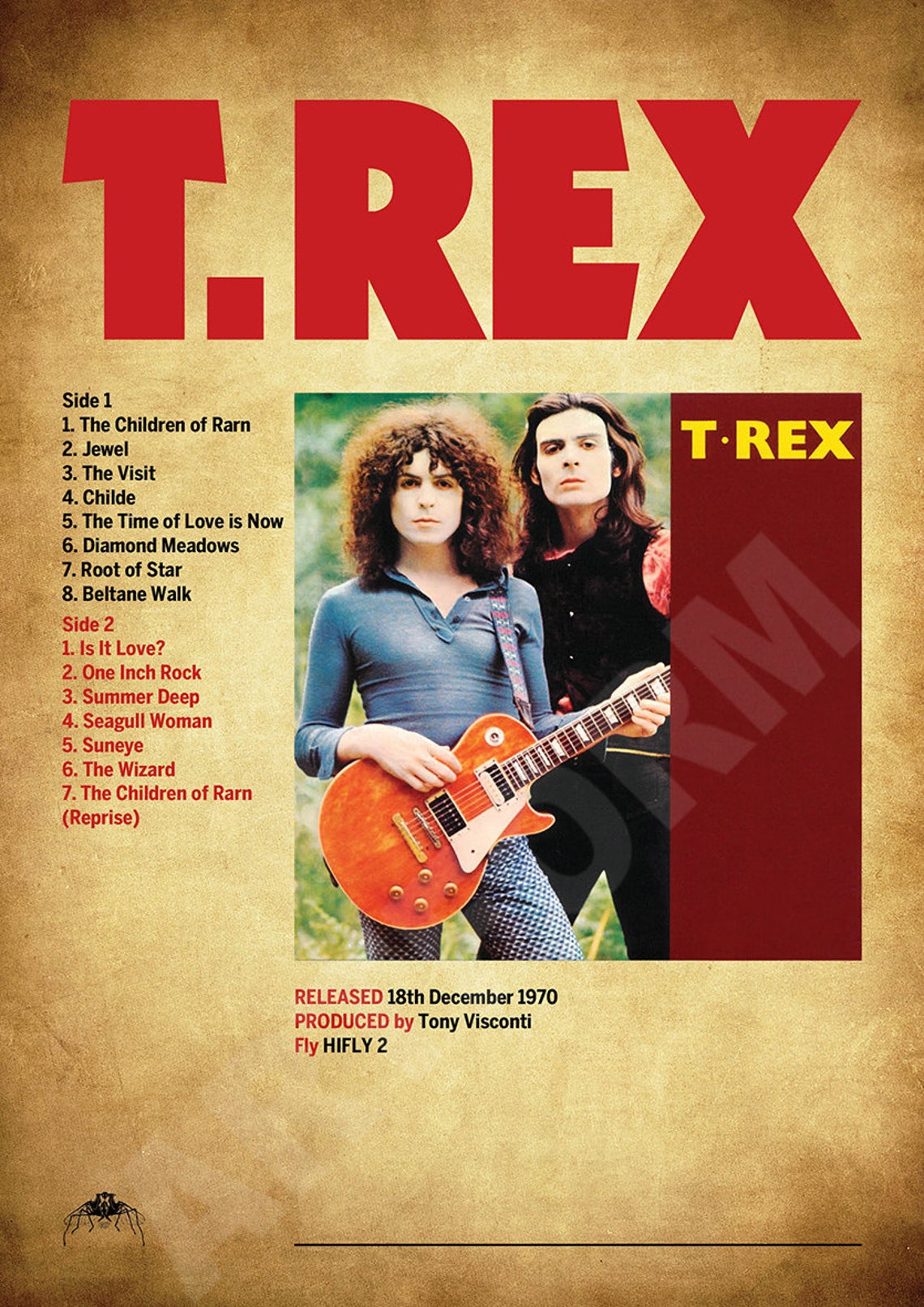 T.REX MARC BOLAN Debut Album Poster/print - Etsy
