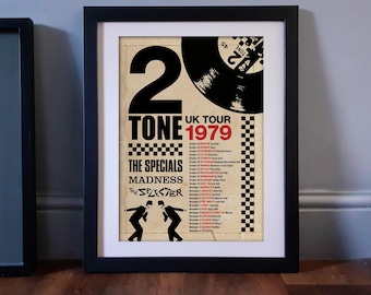 The Specials Madness TWO TONE 1979 UK Tour Poster. Ska Wall Art
