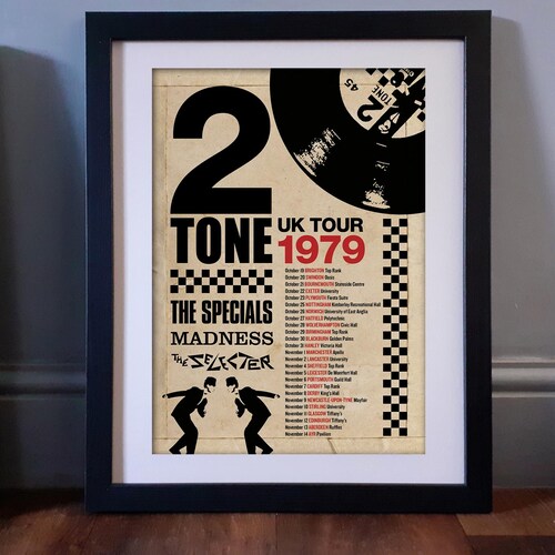 The Specials Madness TWO TONE 1979 UK Tour Poster. Ska Wall Art