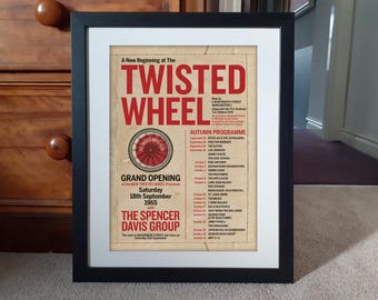 RUEDA GIRADA Arte mural de Northern Soul. Póster tamaño A3 REIMAGINADO.